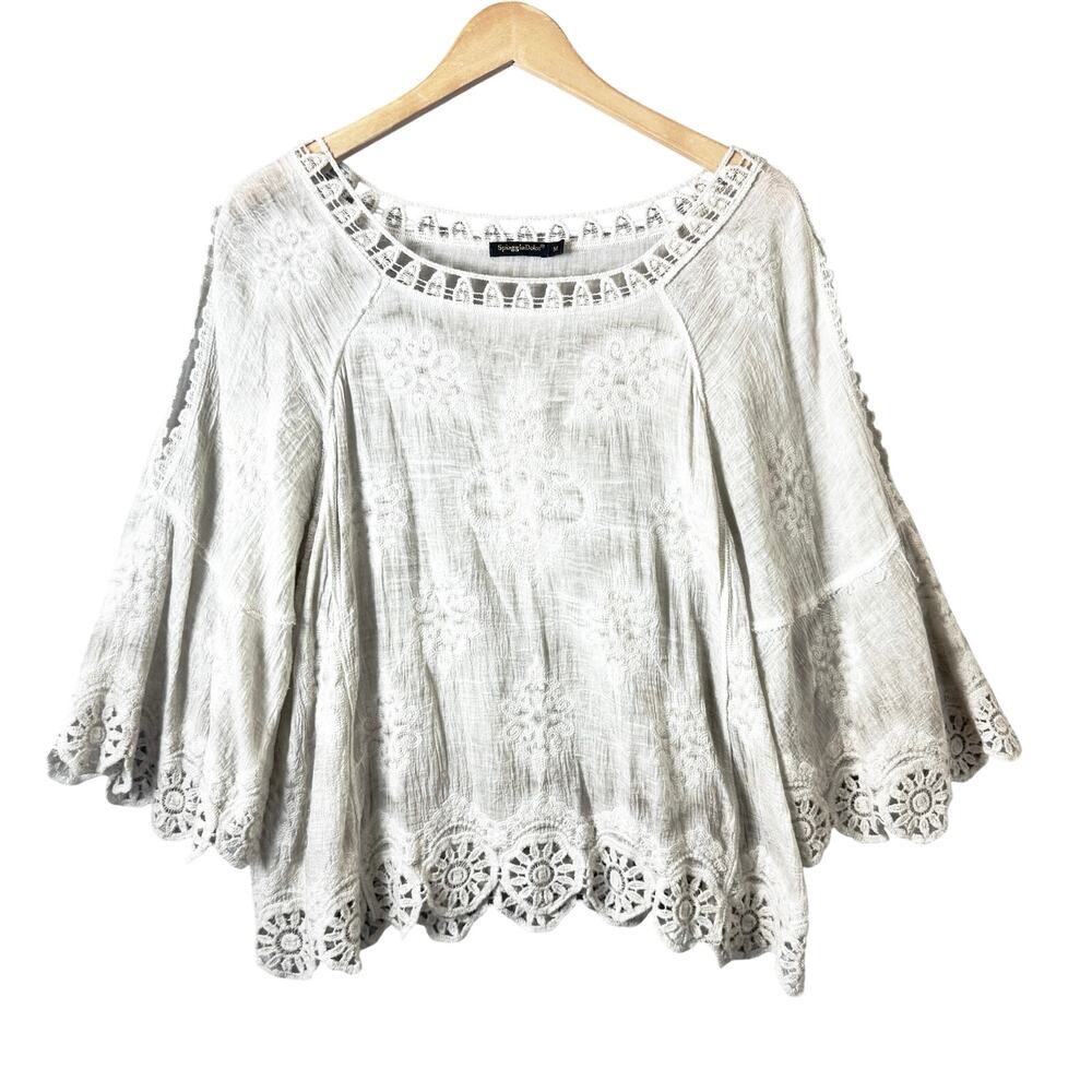 Spiaggia Dolce Crocheted Top Women’s M Bohemian Hippie Lagenlook Minimalist